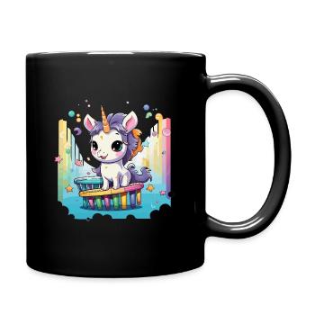 Pastel uni on rainbow slide - Full Colour Mug - black - Right