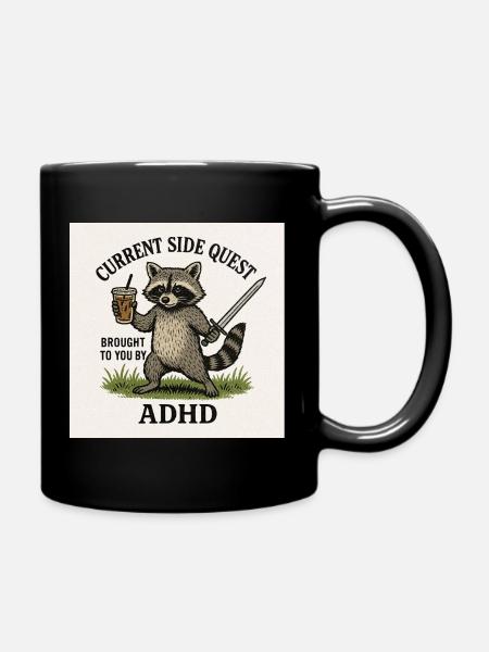 Quête secondaire du raton laveur TDAH - Mug uni - noir