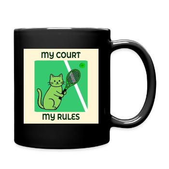 Joueur de tennis chat - Mug uni - noir - Droite