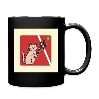 Chats, joueur de tennis, tennis - Mug uni - noir - Droite
