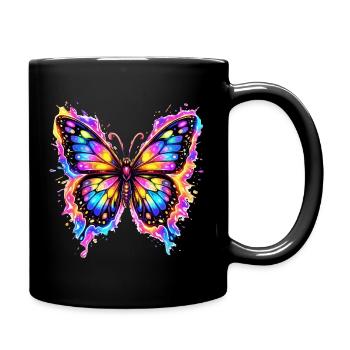 Butterfly Neon - Full Colour Mug - black - Right