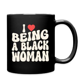 Proud Black Woman Identity Statement - Full Colour Mug - black - Right