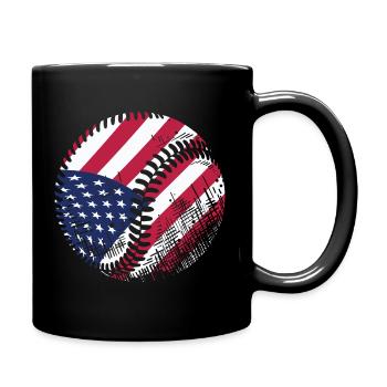 USA Flag Baseball American Patriot Sports - Tasse einfarbig - Schwarz - Rechts