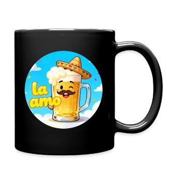 Beer with Hat and Mustache - Full Colour Mug - black - Right