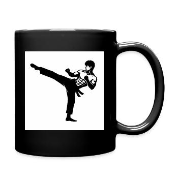 Kicking Silhouette Karate - Tasse einfarbig - Schwarz - Rechts