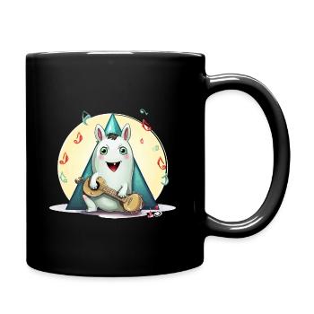Un lapin de musique au camping - Mug uni - noir - Droite