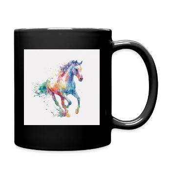 Explosion aquarelle du cheval arc-en-ciel - Mug uni - noir - Droite
