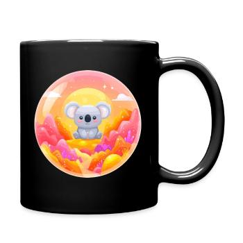 Koala im Neon-Wunderland - Tasse einfarbig - Schwarz - Rechts