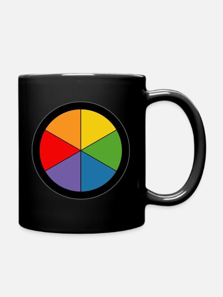 Regenbogen Farbkreis - Tasse einfarbig - Schwarz