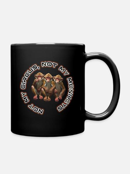 Not My Monkey Trio - Full Colour Mug - black