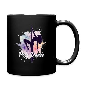 Pole Dance Poledancerinnen Aquarell stark Geschenk - Tasse einfarbig - Schwarz - Rechts