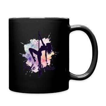 Pole Dance Poledancerinnen Aquarell stark Geschenk - Tasse einfarbig - Schwarz - Rechts