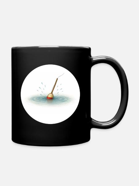 Flotteur de pêche dans l’eau – minimaliste - Mug uni - noir