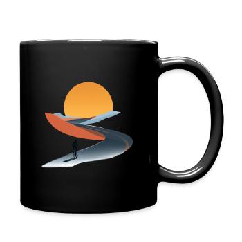 Mountain road – Cycling passion - Full Colour Mug - black - Right