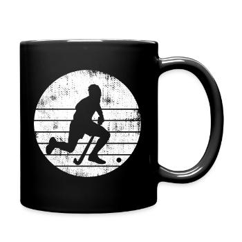 Hockeyspieler Skizze - Tasse einfarbig - Schwarz - Rechts