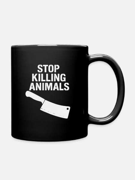 Stoppt Tierquälerei Statement - Tasse einfarbig - Schwarz