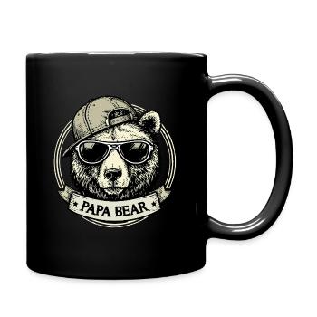 Papa Bear Vintage Retro Cool Dad Gift - Full Colour Mug - black - Right