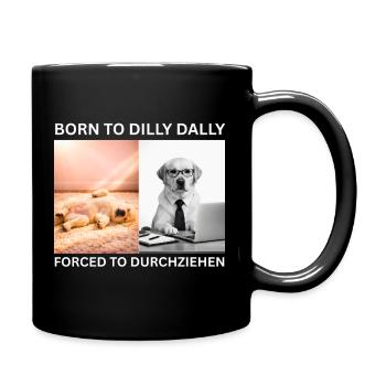 Labrador Meme - Né pour traîner / Forcé de faire du Go - Mug uni - noir - Droite