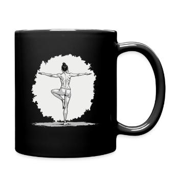 Yoga Exercise Balance Mindfulness and Relaxation - Full Colour Mug - black - Right
