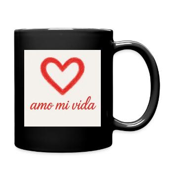 Cœur d’amour Amour Ma vie - Mug uni - noir - Droite