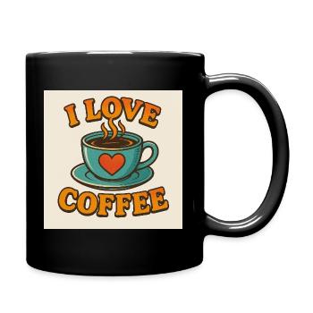 Kaffee-Liebesbecher - Tasse einfarbig - Schwarz - Rechts
