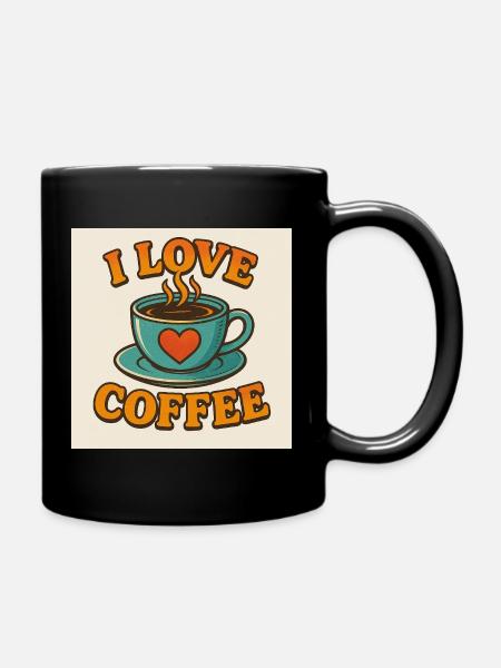 Kaffee-Liebesbecher - Tasse einfarbig - Schwarz