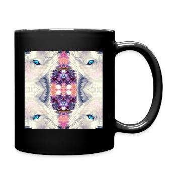 Arctic Wolves Kaleidoscope - Full Colour Mug - black - Right