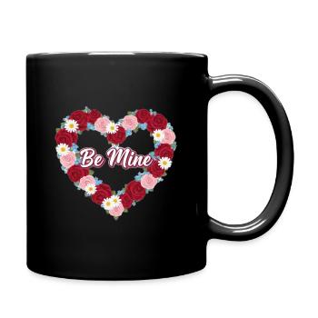 Herz der Rosen sei mein - Tasse einfarbig - Schwarz - Rechts