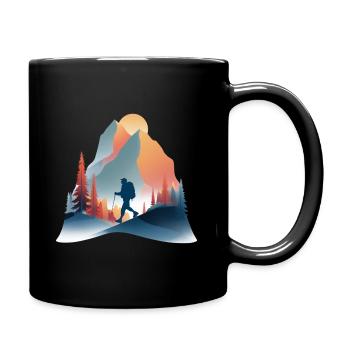 Bergwandern – Atme weg vom Lärm - Tasse einfarbig - Schwarz - Rechts