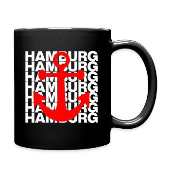 HAMBURG ANKER ROT, HAFEN, MOIN, HH, NORDDEUTSCH - Tasse einfarbig - Schwarz - Rechts