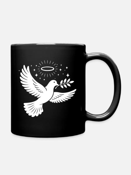 Taube Heilig Christlich - Tasse einfarbig - Schwarz