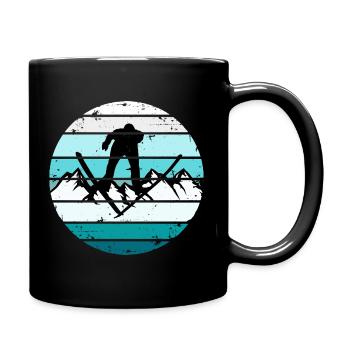 Ski Retro Sunset Skiing Winter Sports - Full Colour Mug - black - Right
