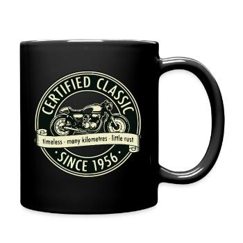 Vintage 1956, Biker Motorcycle Birthday Pullover Hoodie - Full Colour Mug - black - Right