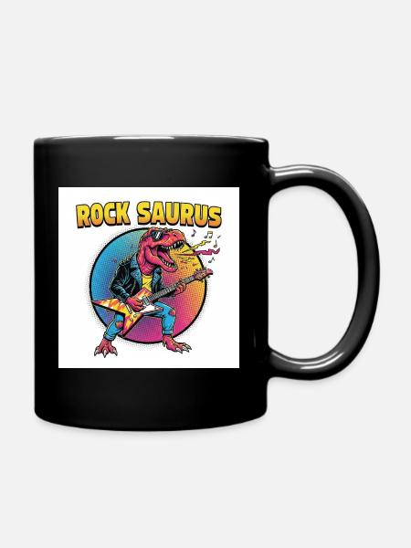 Rock Saurus Guitar Hero - Mug uni - noir