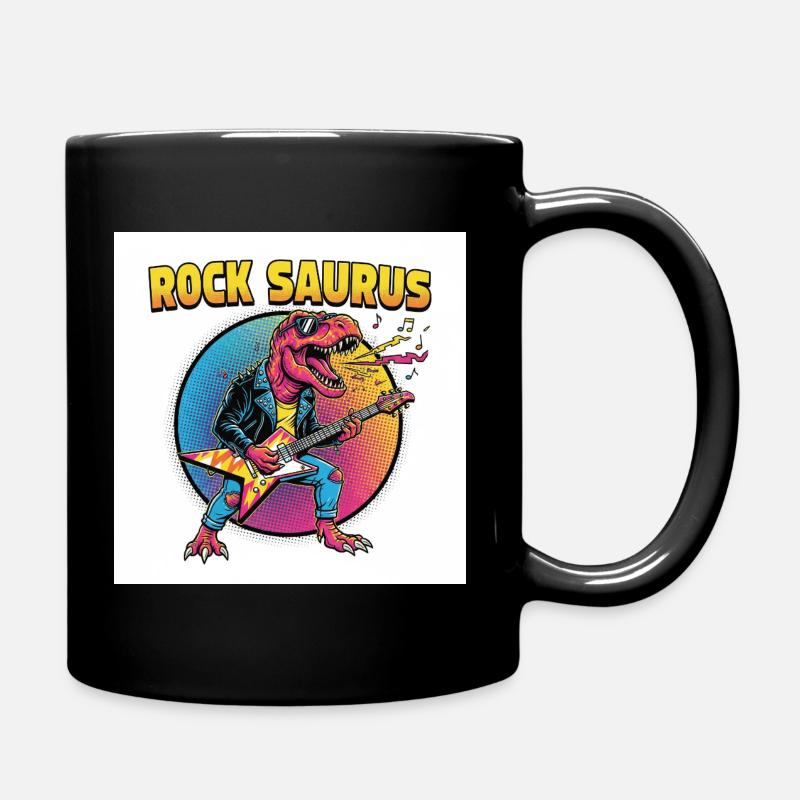 Rock Saurus Gitarrenheld - Tasse einfarbig - Schwarz