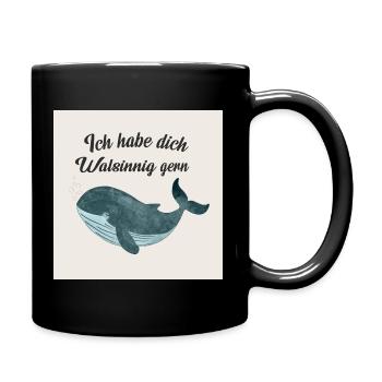 Nicht wahnsinnig. Nur anders normal. Wal - Tasse einfarbig - Schwarz - Rechts