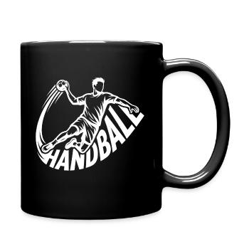 Handball Handballer Handballspieler - Tasse einfarbig - Schwarz - Rechts