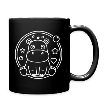 Cœur de bébé Kawaii d’hippopotame mignon - Mug uni - noir - Droite