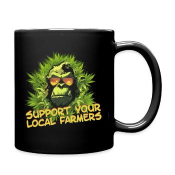 Support your local farmers - Tasse einfarbig - Schwarz - Rechts