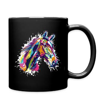 Pferd - Tasse einfarbig - Schwarz - Rechts