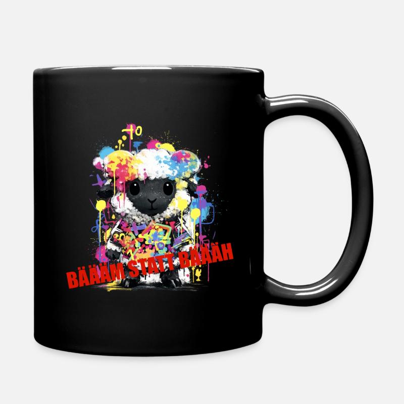 Moutons graffitis : Style urbain coloré et splendeur - Mug uni - noir