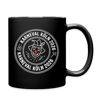 Cologne Carnival 2026 – Official Jester's Seal - Full Colour Mug - black - Right