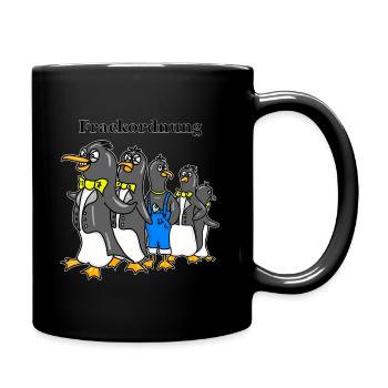Frackordnung - Lustiger Pinguin Cartoon - Tasse einfarbig - Schwarz - Rechts