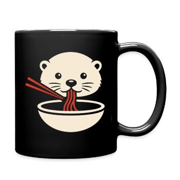 Minimal Otter Noodle Icon - Full Colour Mug - black - Right