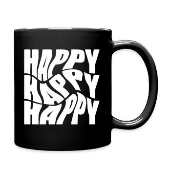 Bold Happy Graffiti Typography - Full Colour Mug - black - Right