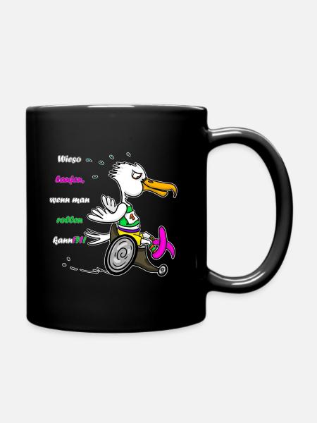 Marathon Möwe – Rennrolli Edition - Tasse einfarbig - Schwarz