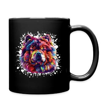 Portrait de chien et chien - Mug uni - noir - Droite