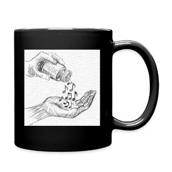 Musik ist meine Medizin - Tasse einfarbig - Schwarz - Rechts