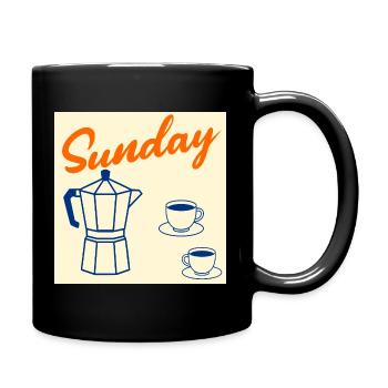Sunday Coffee Couple - Full Colour Mug - black - Right