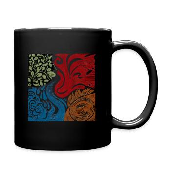 Quatre Éléments Nature Graphique Spirituel - Mug uni - noir - Droite